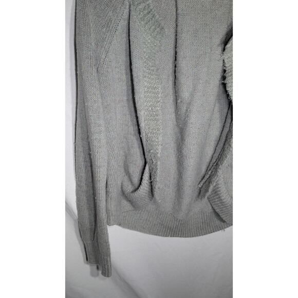 Anthropologie HWR Womens Open Front Alpaca Wool Blend Cardigan Sz S Elbow Patch - Picture 2 of 7